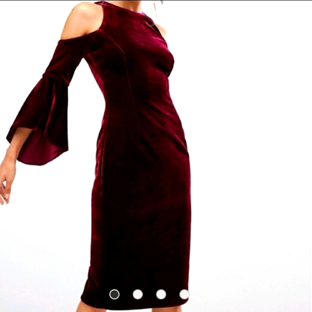 ASOS velvet belle sleeve dress